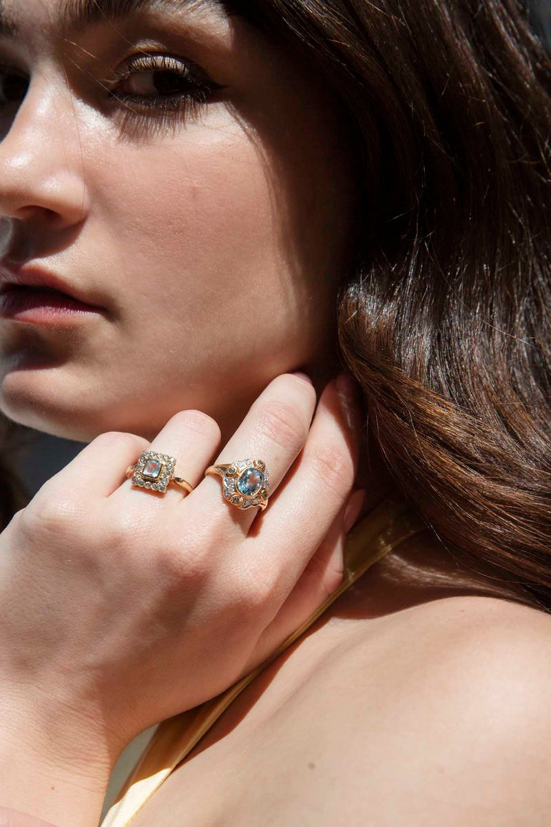Savour London Blue Topaz Gold Ring | ChicVida Fine Jewelry